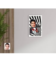 BK Gift Kişiye Özel Godfather Baba Karikatürlü Dekoratif Ahşap Beyaz Çerçeveli Tablo-6