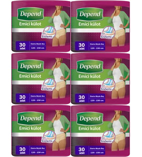 Depend Emici Külot Hasta Bezi XL - Extra Büyük Kadın 180 Adet (6PK*30)