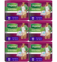 Depend Emici Külot Hasta Bezi XL - Extra Büyük Kadın 180 Adet (6PK*30)