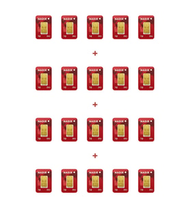 Nadir Gold 24 Ayar 20 Gram Külçe Altın (20 Adet 1 Gram Külçe Altın )