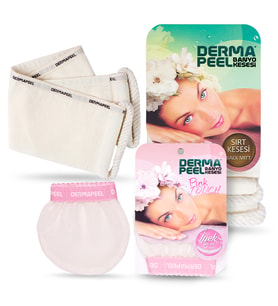 Dermapeel Sırt Kesesi + Pink Touch Yüz Kesesi Set