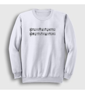 Presmono Unisex Beyaz Music Pilot Airplane Uçak Sweatshirt 408659tt (Beyaz)
