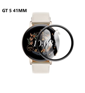 Huawei Watch GT5 GT4 41mm Full Ekran Nano Saat Koruyucu (46mm/42mm Değildir) (Siyah)