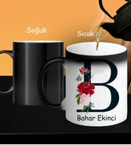 Kişiye Özel Baş Harf Ve İsim Soyisim Tasarımlı Sihirli Kupaa