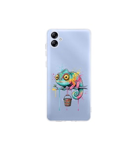 Samsung Galaxy A04e ile Uyumlu Splash Bukalemun Tasarımlı Şeffaf Silikon Kılıf
