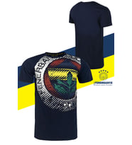 Fenerbahçe Orijinal Lisanslı Tribün 6 Renk Logolu Spor T-Shirt (Lacivert)