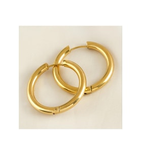 Lüks Çelik Küpe 2,3 cm (Altın)