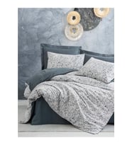 Cotton Box Rf Minimal -Molly Antrasit- Lastikli Çarşaflı Tek Kişilik Nevresim Takımı