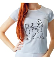 Love You Mom Beyaz Kadın Tişört