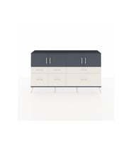 Arges Konsol 4 Raflı 6 Çekmeceli 4 Kapaklı 176x30x99 Antrasit-Antrasit/Aytaşı