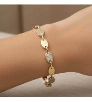 STİL İNCİSİ/XUPING JEWELRY OVAL ZİRKON TAŞLI BİLEKLİK (Altın Rengi)