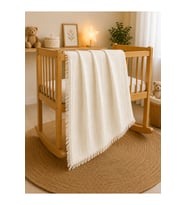 %100 Pamuk 4 Katlı Püsküllü Muslin Bebek Battaniyesi, Çok Amaçlı Muslin Ört