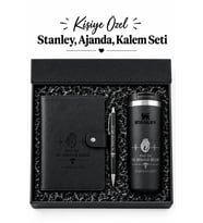 Kişiye Özel Hediye Seti Defter & Kalem & Stanley Fliptop Mug Premium Hediye