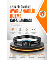53 Çalışma Modlu Su Geçirmez LED Kafa Lambası Güç Ekranlı