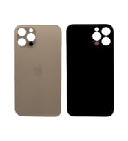 Apple iPhone 12 Uyumlu, Cam Arka Pil Batarya Kapağı - LENS HARİÇ (Altın)