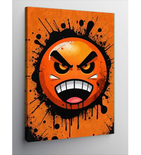Kanvas Tablo Kızgın Emoji Grafiti