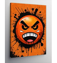 Kanvas Tablo Kızgın Emoji Grafiti