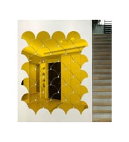 AS TASARIM LAZER DESEN001 MODEL DUVAR DEKORASYON SÜS GOLD RENK 10 CM 4 ADET