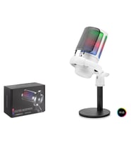Profesyonel Mikser Kontrollü Gaming Rgb Mikrofon 24 Bit Çinko Alaşım Gövde Type-C - Beyaz ME6SW