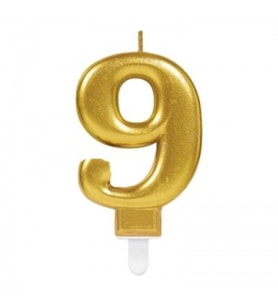 9 Rakamı Mum Gold Renk