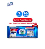 Solo Aquablock Cam Yüzeylere Özel Temizlik Havlusu 3'lü 90 Yaprak