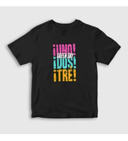 Presmono Unisex Çocuk Siyah Uno Dos Tre Green Day T-Shirt 55840tt