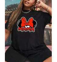 Anneler Günü Hediye Anne Temalı Baskılı Oversize Bisiklet Yaka T-shirt - Siyah