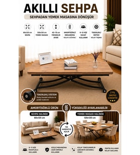 Juppo Üst Tabla Mdf Efesçam Oval Köşe Alt Siyah Sehpa