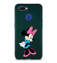 Oppo A5S Soft Premier Kapak Minnie Mouse-F Tasarımlı Silikon Kılıf - Yeşil (Şeffaf)