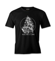 Sailing For Life Siyah Erkek Tshirt