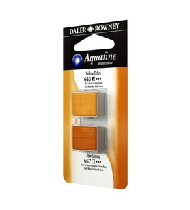 Daler Rowney Aquafine 1/2 Tablet Suluboya 2'li Set YELLOW OCHRE/RAW SIENNA 