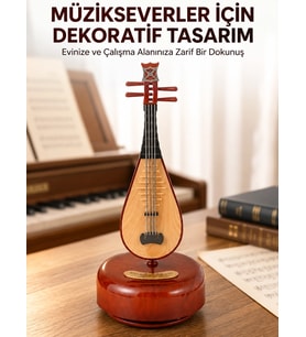 Klasik Ud Figürlü Melodili Müzik Kutusu Şık Hediyelik