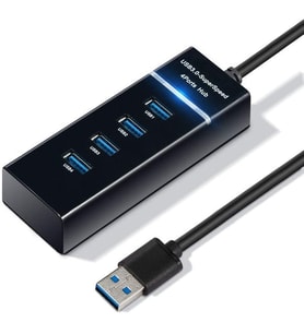 4 Port USB 3.0 Hub Bilgisayar Çoklayıcı Tüm Cihazlara Uyumlu (Düz Siyah)