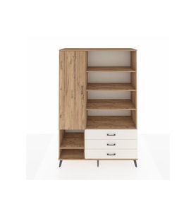 Hyperion Dolap 9 Raflı 3 Çekmeceli Tek Kapaklı  132x44x195 Çam-Çam/Aytaşı