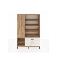 Hyperion Dolap 9 Raflı 3 Çekmeceli Tek Kapaklı  132x44x195 Çam-Çam/Aytaşı