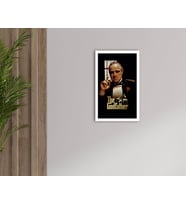 BK Home Godfather Baba Tasarımlı Dekoratif Ahşap Beyaz Çerçeveli Tablo-4