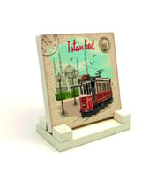 Nostaljik Tramvay Baskılı MDF Masaüstlük
