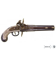 Denix Koleksiyon Grubu-ÇİFT NAMLULU TERS ÇEVİRME TABANCASI, BİRLEŞİK KRALLIK, 1750-JDNX1264-Orijinalden ilham alan tasarım.