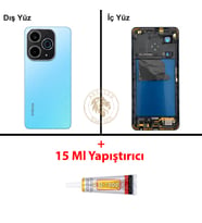 Infinix Hot 40İ Mavi Uyumlu Orta Kasa + B7000 Yapıştırıcı Full Kasa Kapak Gövde Housing