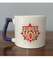 Süper Mom Kırmızı Baskılı Mor Kulplu D Kupa