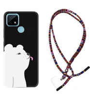 Realme C11 C21 C21Y C25Y C11 2021 Kılıf Boyun Asklı Rasta Silikon Panda Sevimli 1738