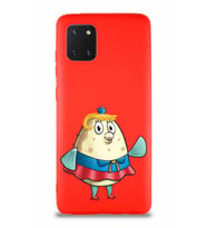 Samsung Galaxy A81 Soft Premier Kapak Bayan Puff Tasarımlı Silikon Kılıf - Kırmızı (Şeffaf)
