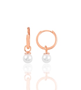 Söğütlü Silver Gümüş rose 14 mm incili halka küpe