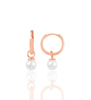 Söğütlü Silver Gümüş rose 14 mm incili halka küpe