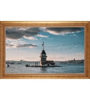 EV İŞYERİ OFİS İÇİN ALTIN ÇERÇEVELİ PASPARTULU TABLO S648