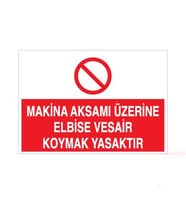 Makina Aksamı Üzerine Uyarı Levhası 30x40cm (Karışık)