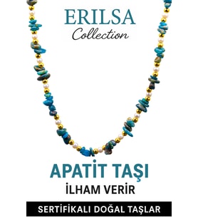 Sertifikalı Kırık Taşlı Model İnci - Apatit Taşı Kolye (Çok Renkli)
