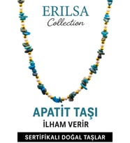 Sertifikalı Kırık Taşlı Model İnci - Apatit Taşı Kolye (Çok Renkli)