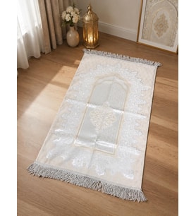 Royam Lüx Kalın Dokulu Saçaklı Saten Jakarlı Seccade 70 X 120