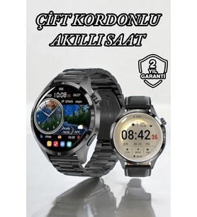 Mey İthalat® Çift Kordonlu Yüksek Çözünürlüklü Akıllı Saat Uyku İzleyici & Spor Modları